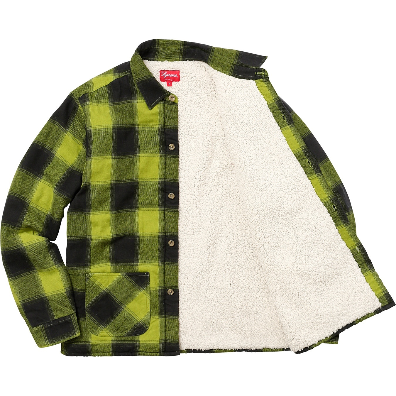 Buffalo Plaid Sherpa Lined Chore Shirt view 7